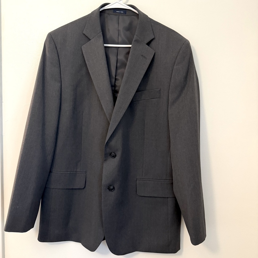 STAFFORD jacket blazer sport Suit coat wool blend stretch charcoal gray 42R